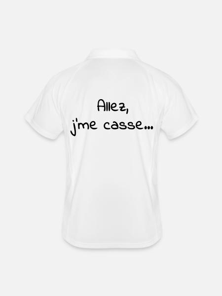 Allez_jme_casse - Polo respirant Homme - blanc/marine - Dos