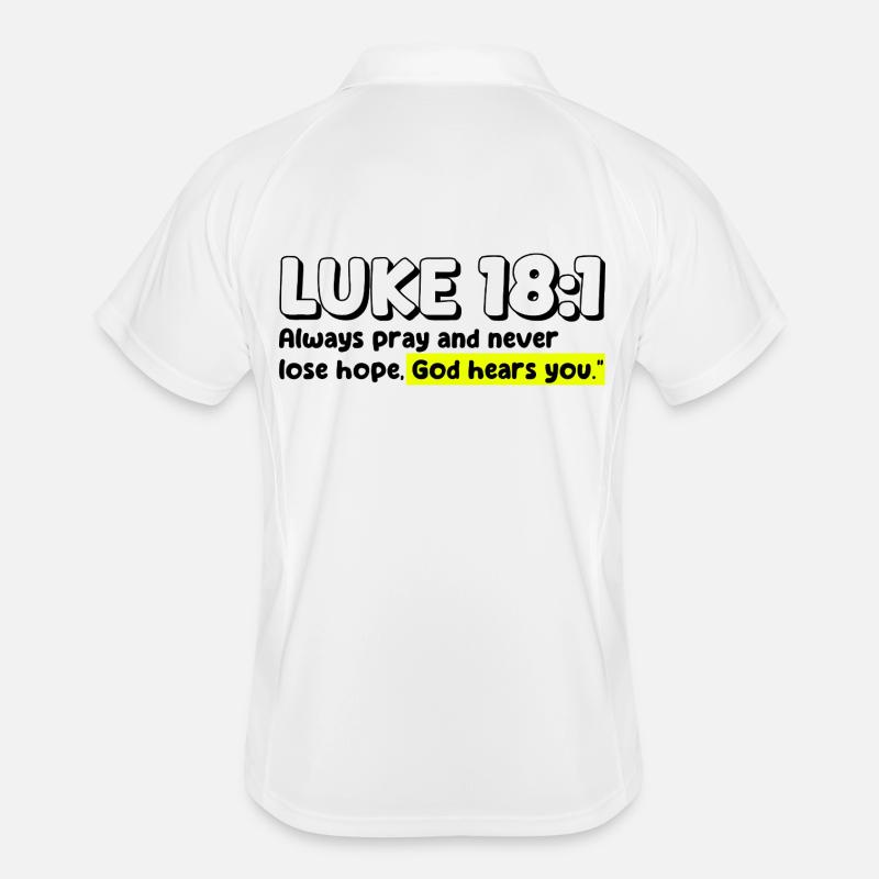 Lukas 18:1 | Bibelzitat Männer Polo atmungsaktiv