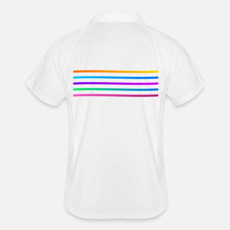Rainbow Stripe Pattern - Men's Polo breathable - white/navy
