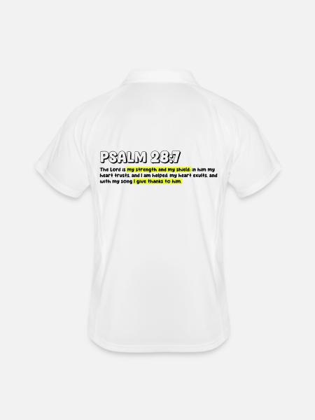Empowered Faith Motivational Quote Design - Men's Polo breathable - white/navy - Back