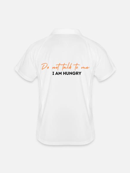 Do not talk to me I am hungry - Männer Polo atmungsaktiv - Weiß/Navy - Hinten