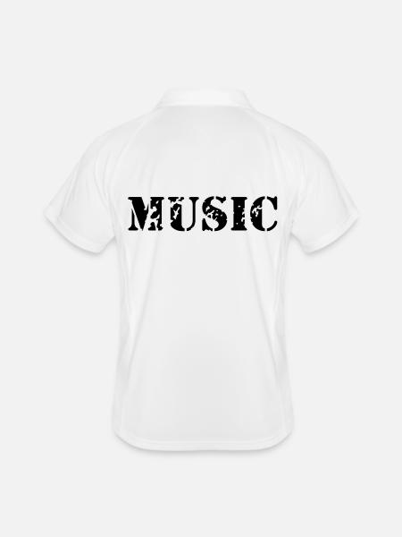 Music als Stempel Druck - Männer Polo atmungsaktiv - Weiß/Navy - Hinten
