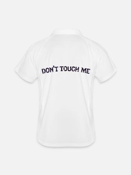 Ne me touche pas - Design de lettrage tacheté rétro - Polo respirant Homme - blanc/marine - Dos