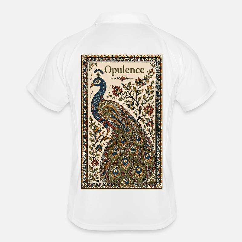 Pfau der Opulenz – Ornamentkunst Männer Polo atmungsaktiv