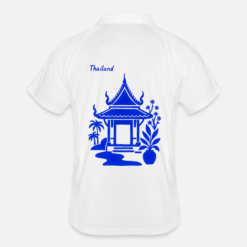 Blauer Thailändischer Pavillon Männer Polo atmungsaktiv