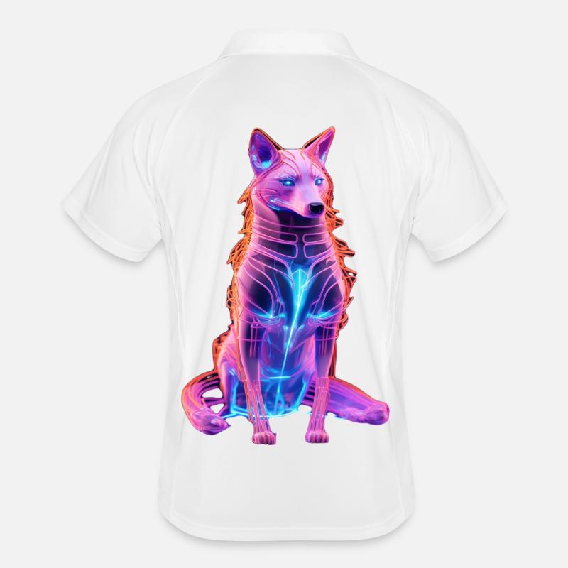 Neon Cyberwolf Kunstdesign Männer Polo atmungsaktiv