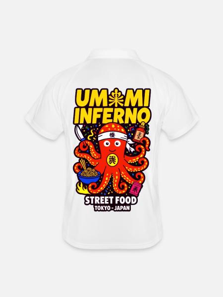 Umami Inferno - Street Food Tokyo - Polo respirant Homme - blanc/marine - Dos