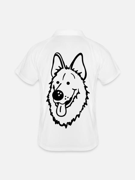 German Shepherd - Men's Polo breathable - white/navy