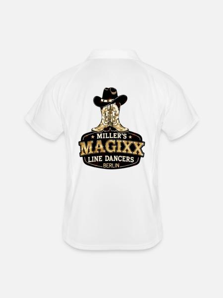 Miller's Magixx Line Dancers - Männer Polo atmungsaktiv - Weiß/Navy - Hinten