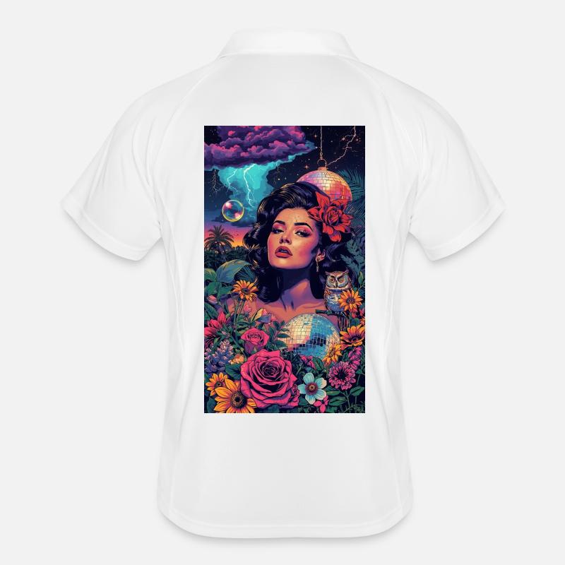 Sirène florale néon Polo respirant Homme