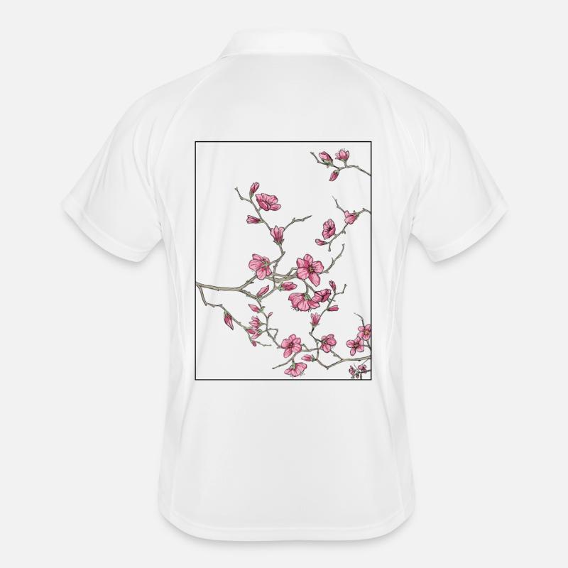 Fleurs de cerisier Florales Design Polo respirant Homme