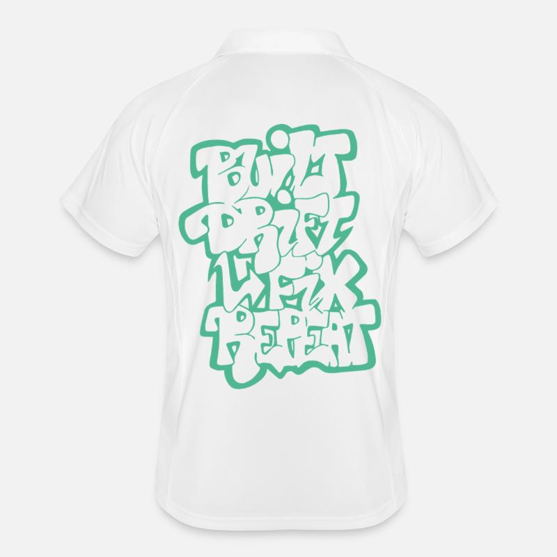 Dérivée construite Fix Répéter 04 - Polo respirant Homme - blanc/marine