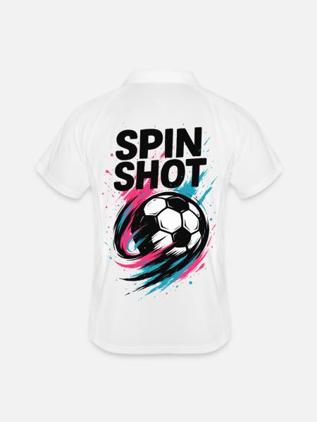 Handball Spin Shot, Trickwurf, Torwurf Kunst - Polo respirant Homme - blanc/marine - Dos