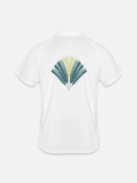Eventail de plumes - Polo respirant Homme - blanc/marine - Dos