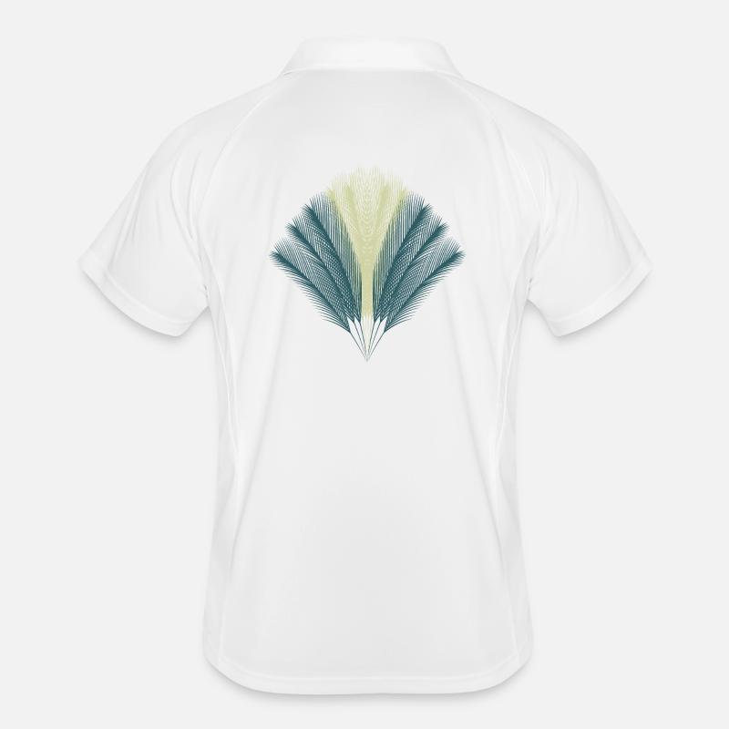 Feder-Fächer - Männer Polo atmungsaktiv - Weiß/Navy