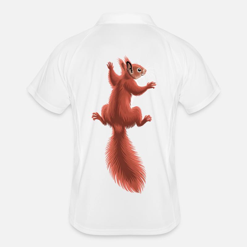 Süßes kletterndes rotes Eichhörnchen Männer Polo atmungsaktiv