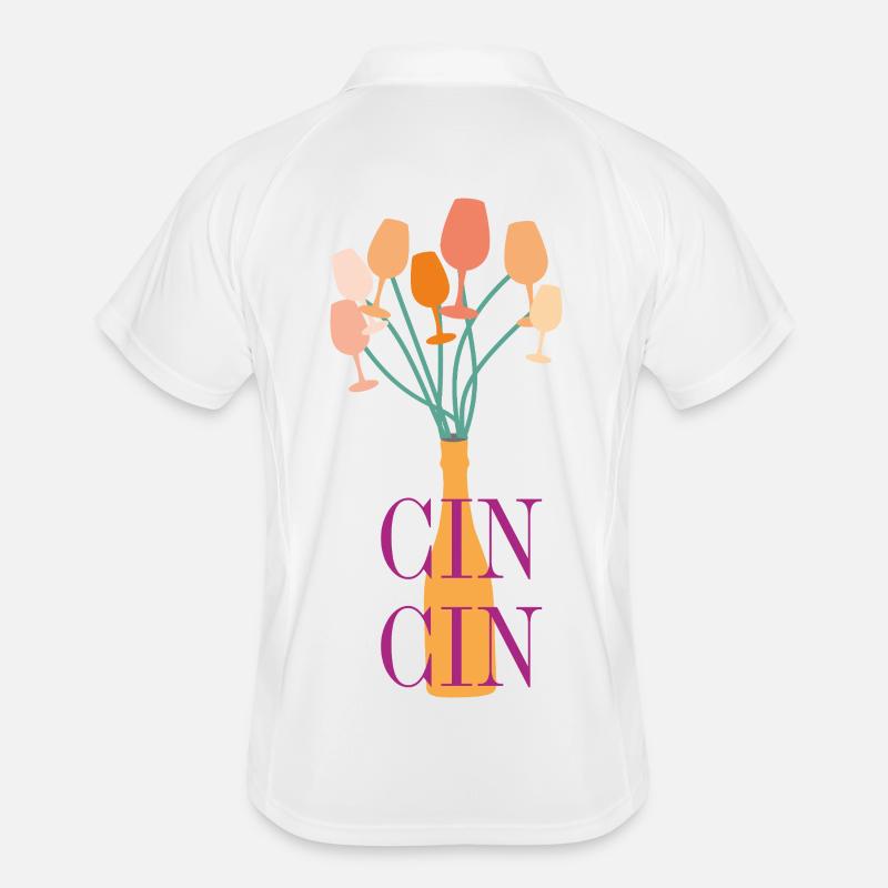 Aperitif Typografie - Männer Polo atmungsaktiv - Weiß/Navy