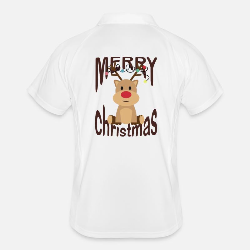 Merry Christmas Rentier  Männer Polo atmungsaktiv
