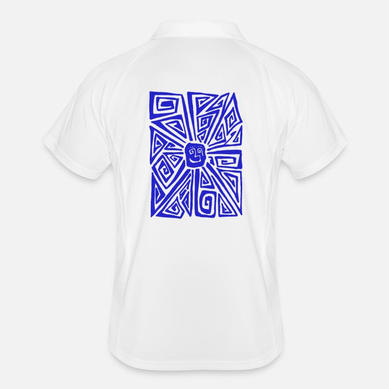 FREMDE SONNE - Männer Polo atmungsaktiv - Weiß/Navy