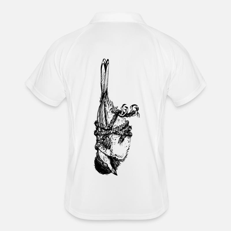 Vogel Invert - Männer Polo atmungsaktiv - Weiß/Navy