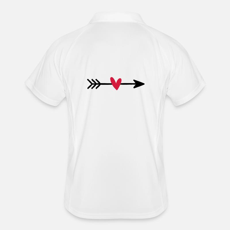 Flèche avec cadeau d'amour coeur cupidon Polo respirant Homme