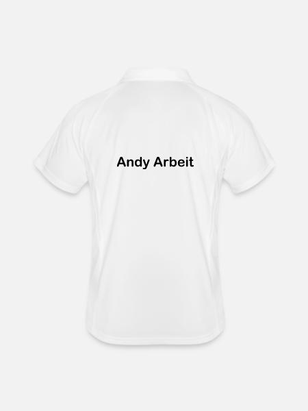 Andy Arbeit - Männer Polo atmungsaktiv - Weiß/Navy
