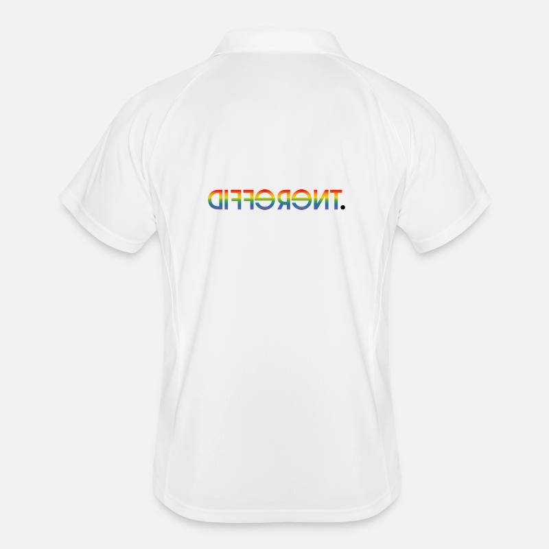 different print rear LGBT lgbtqi queer - Men's Polo breathable - white/navy