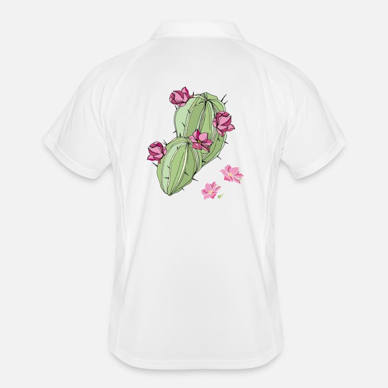 Cactus with flowers Men's Polo breathable