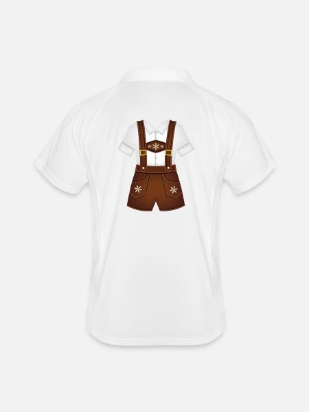 Suisse-Allemand, Bavière, Tyrol - Polo respirant Homme - blanc/marine - Dos