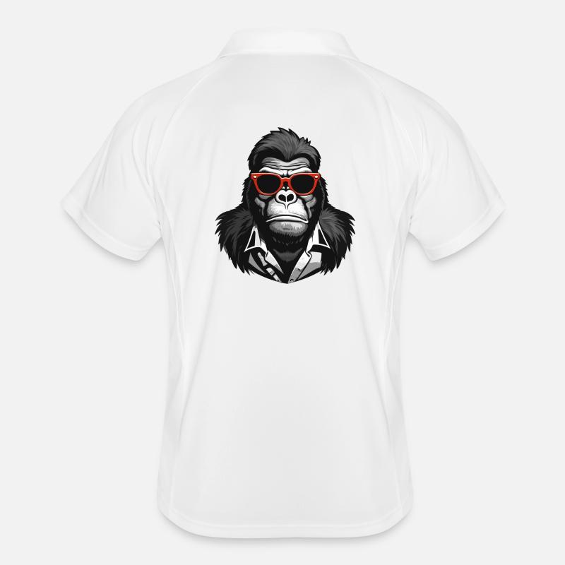 gorilla, monkey, primate - Men's Polo breathable - white/navy