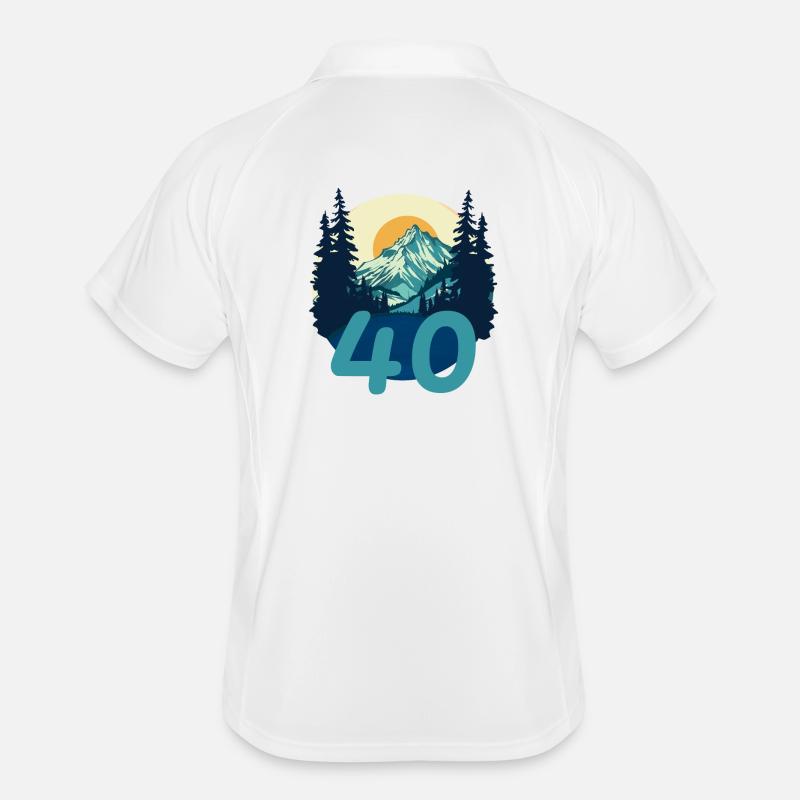 40 ans version montagne. Anniversaire Cadeau Polo respirant Homme