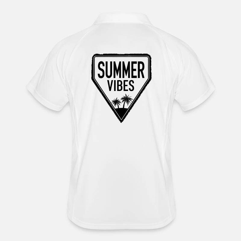 Design SUMMER VIBES avec lettrage cool Polo respirant Homme