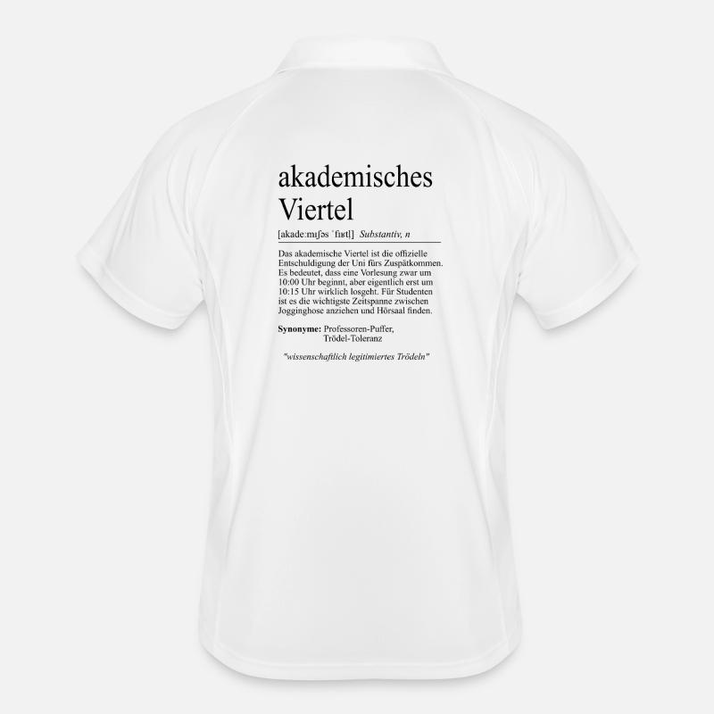 Unispruch "akademisches Viertel" Student Studenten - Männer Polo atmungsaktiv - Weiß/Navy