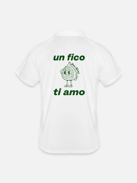 Fig Love Dessin animé Vert - Polo respirant Homme - blanc/marine - Dos