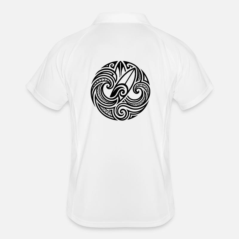 Island Flow Back - Männer Polo atmungsaktiv - Weiß/Navy