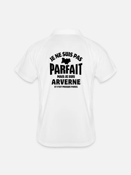 Auvergne, je suis auvergnat - Polo respirant Homme - blanc/marine - Dos