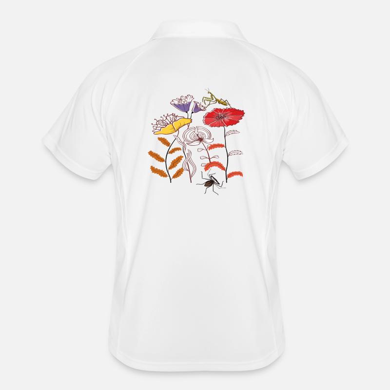 Garden flowers with insects Men's Polo breathable