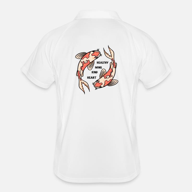 Cercle de poissons Koi avec citation positive Polo respirant Homme
