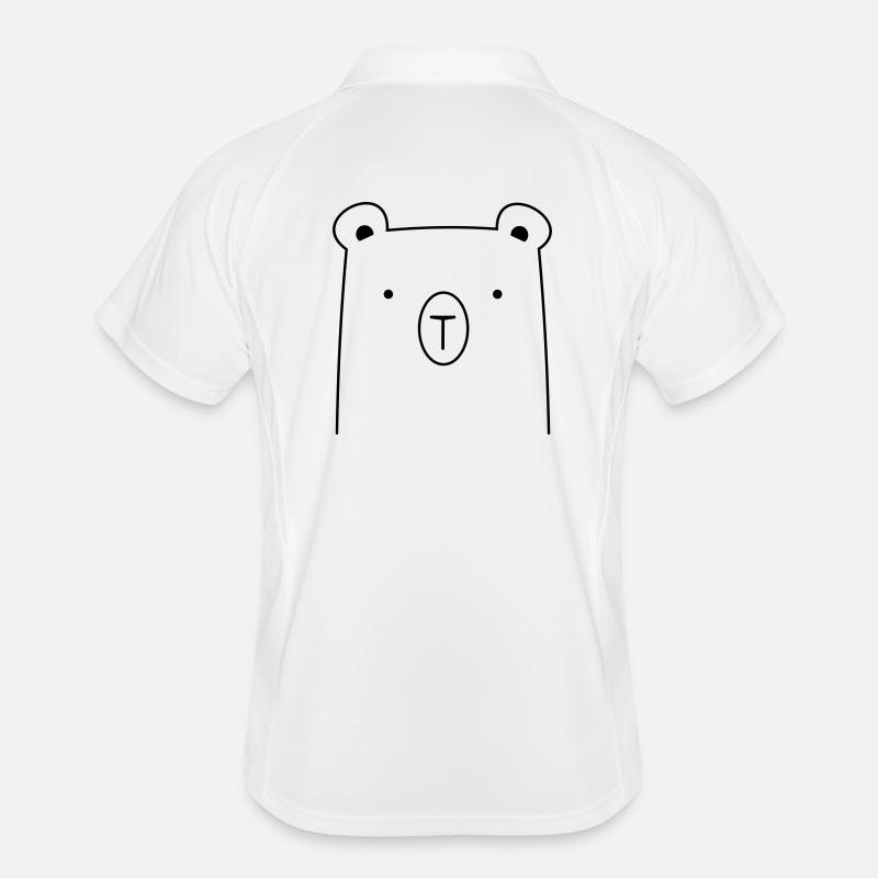 Bär Bärchen Knuddelbär Geschenkidee - Männer Polo atmungsaktiv - Weiß/Navy