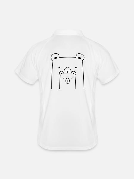 ours ours ours polaire ours brun I idée cadeau - Polo respirant Homme - blanc/marine - Dos