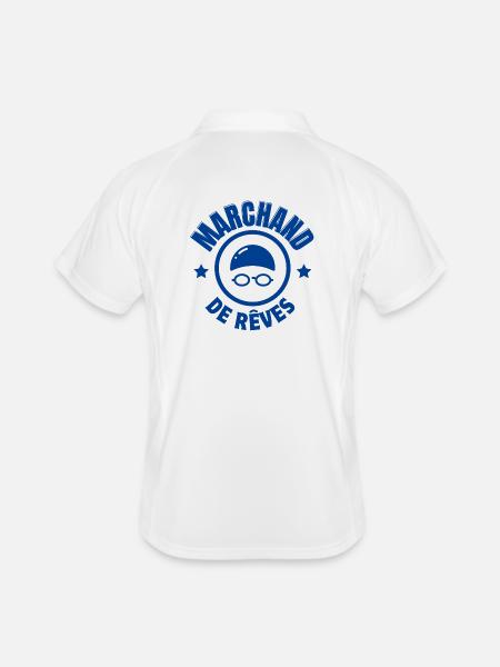 natation, nager, nageur - Polo respirant Homme - blanc/marine - Dos
