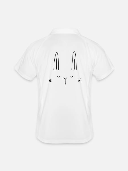 Bunny rabbit face face gift idea - Men's Polo breathable - white/navy - Back
