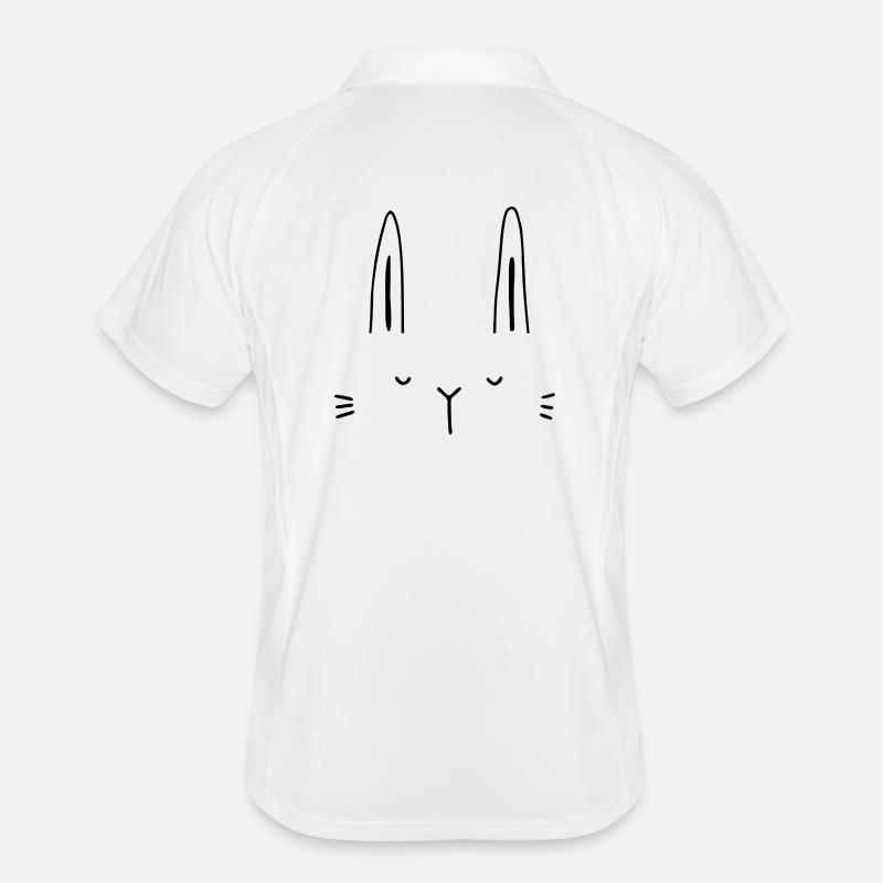 Bunny rabbit face face gift idea Men's Polo breathable
