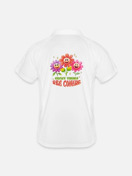 spring, gardening, gardening, gardening - Men's Polo breathable - white/navy - Back