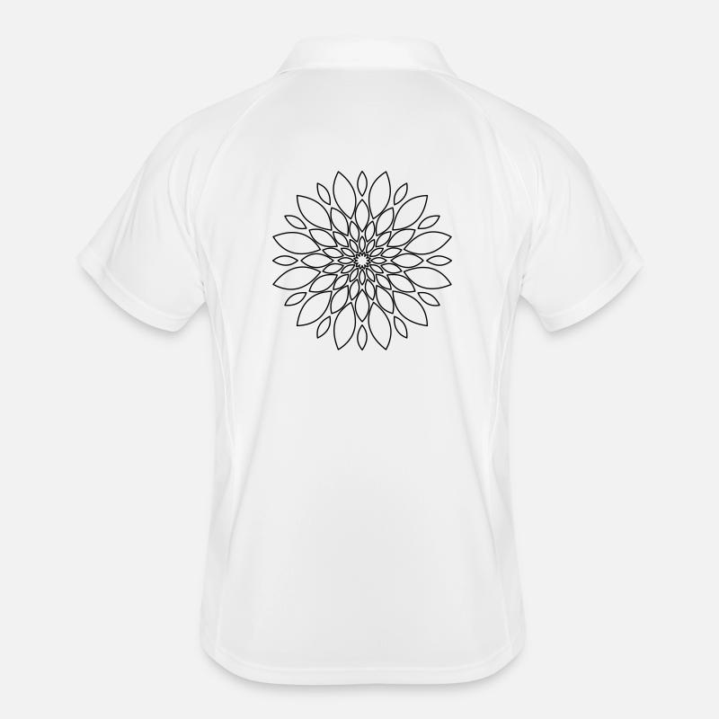 Mandala Flower Floral Gift - Men's Polo breathable - white/navy