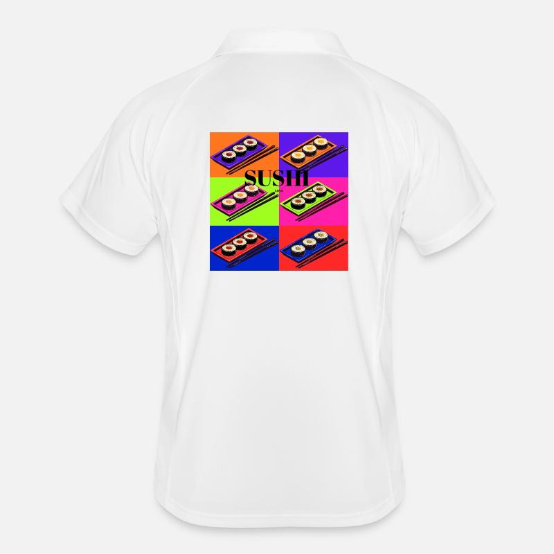 Colorful sushi design with pop art style Men's Polo breathable