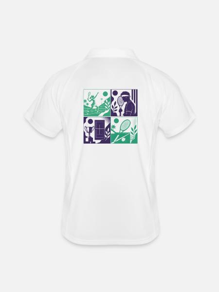 TENNIS WORLD - IA WB générée - Polo respirant Homme - blanc/marine - Dos