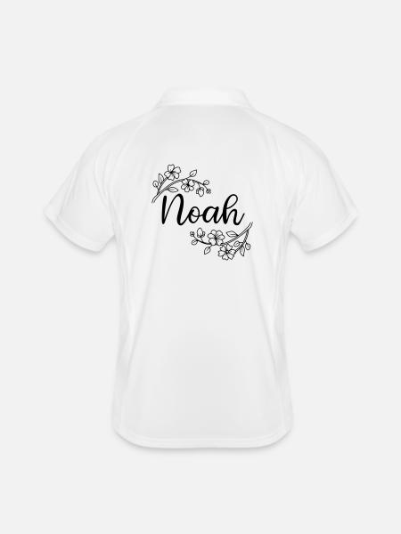 Noé | Nom du nom | Vectographie ! - Polo respirant Homme - blanc/marine - Dos