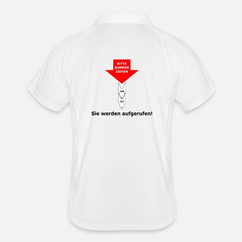 Bitte eine Nummer ziehen - Sie werden aufgerufen Männer Polo atmungsaktiv