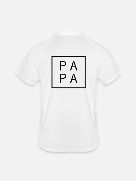 Papa Est. 2026 Père depuis 2026 Futur papa 2026 - Polo respirant Homme - blanc/marine - Dos